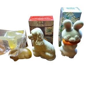 Avon Bottles Empty Precious Doe Fuzzy Bunny Lady Spaniel Bundle